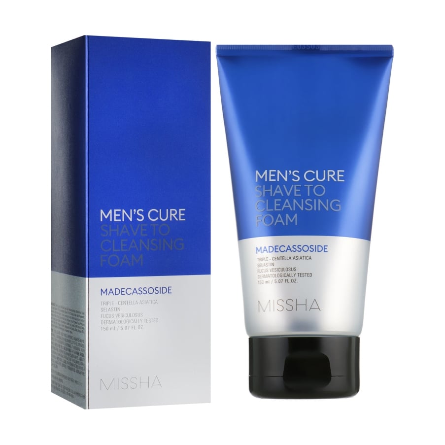 Чоловіча очищувальна пінка для вмивання та гоління Missha Men's Cure Shave To Cleansing Foam, 150 мл